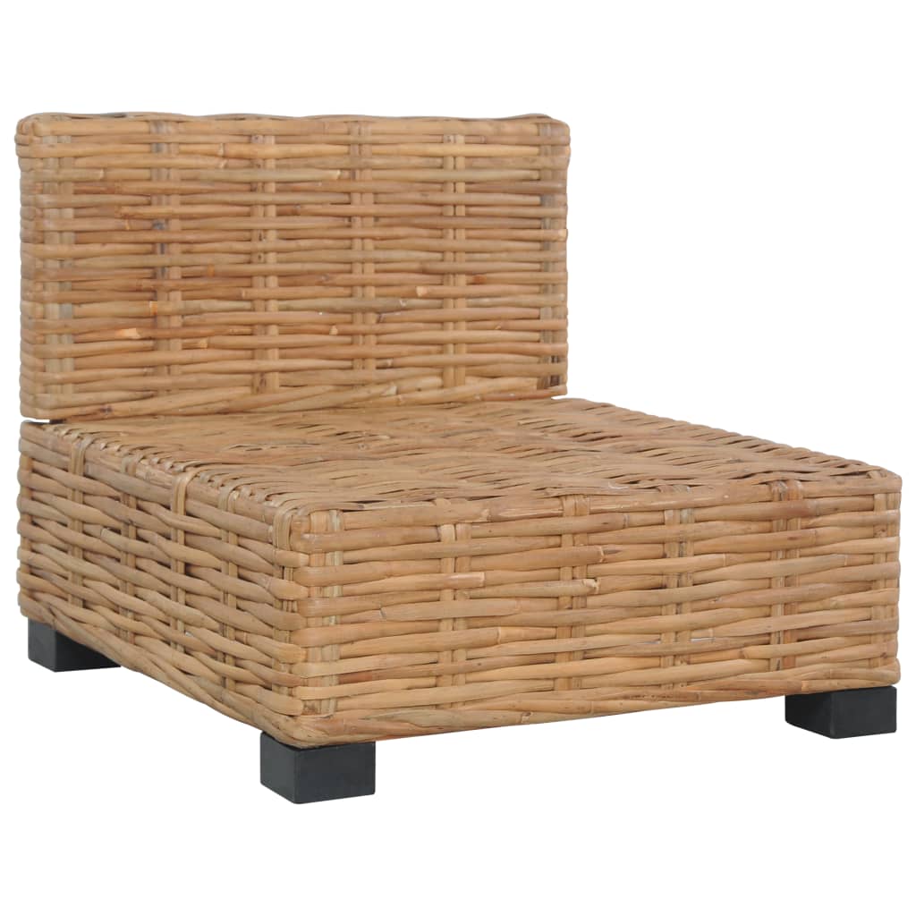 Bank zonder armleuning met kussens natuurlijk rattan is nu te koop bij PeponiXL, paradijselijk wonen!