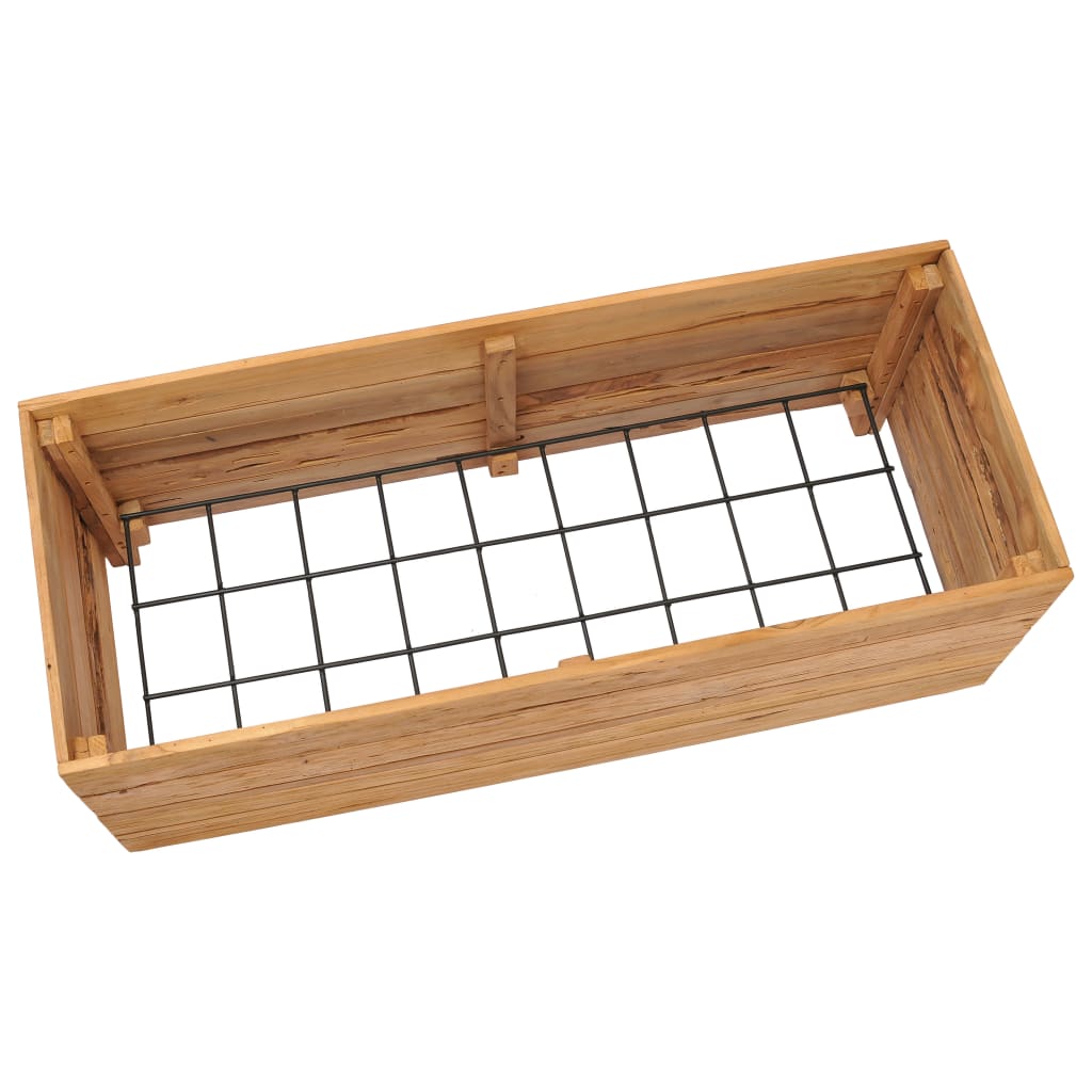 Plantenbak verhoogd 100x40x38 cm gerecycled teakhout en staal is nu te koop bij PeponiXL, paradijselijk wonen!