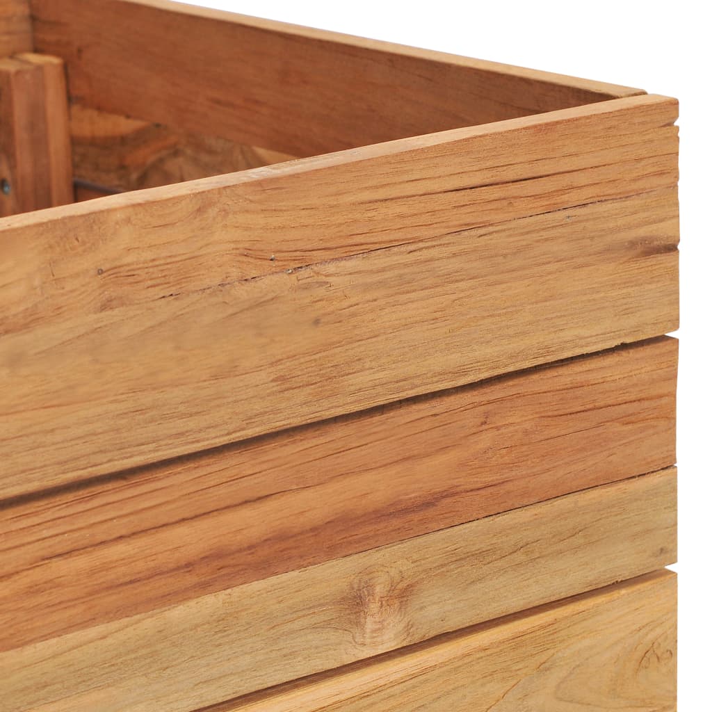 Plantenbak verhoogd 100x40x38 cm gerecycled teakhout en staal is nu te koop bij PeponiXL, paradijselijk wonen!