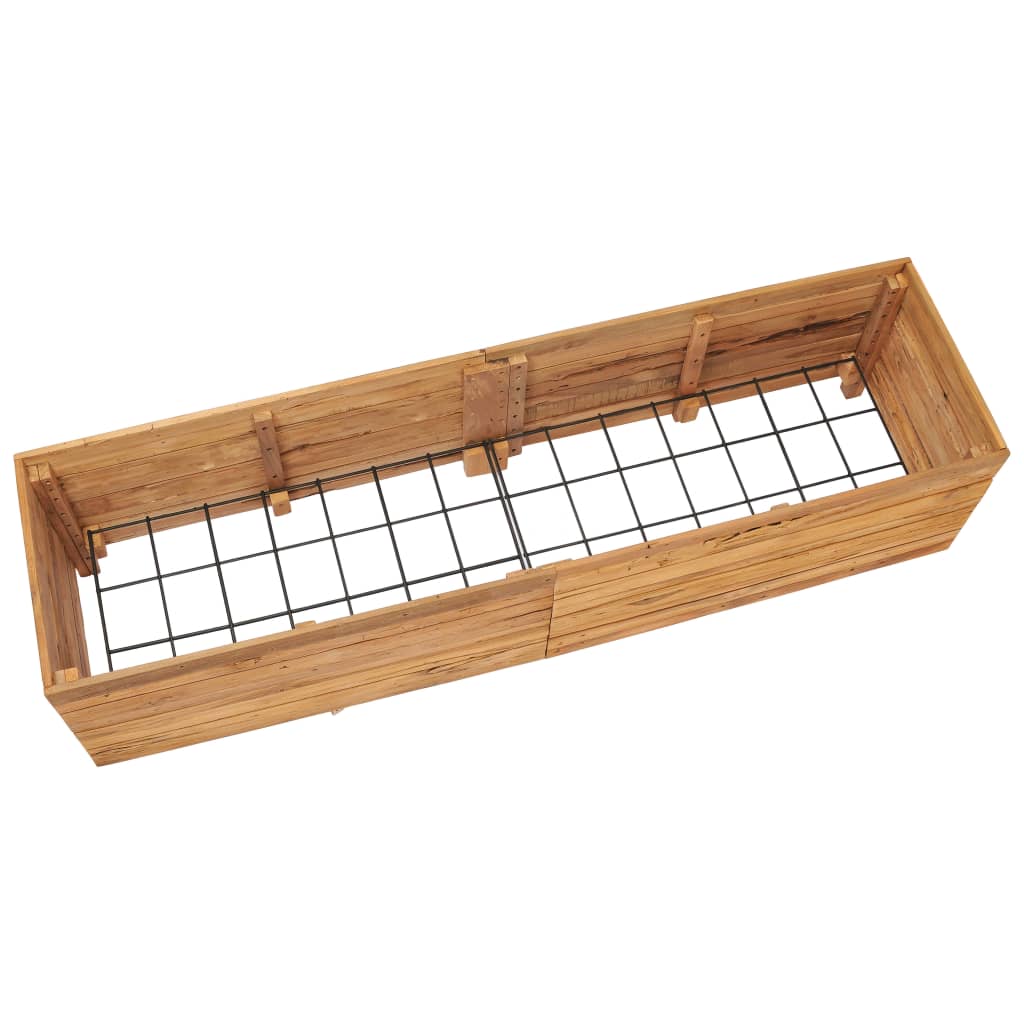 Plantenbak verhoogd 150x40x38 cm gerecycled teakhout en staal is nu te koop bij PeponiXL, paradijselijk wonen!