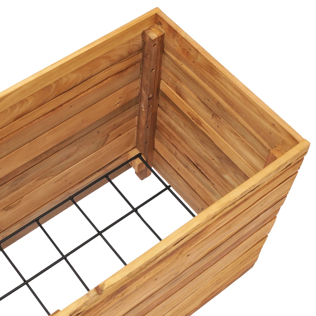 Plantenbak verhoogd 100x40x38 cm gerecycled teakhout en staal is nu te koop bij PeponiXL, paradijselijk wonen!