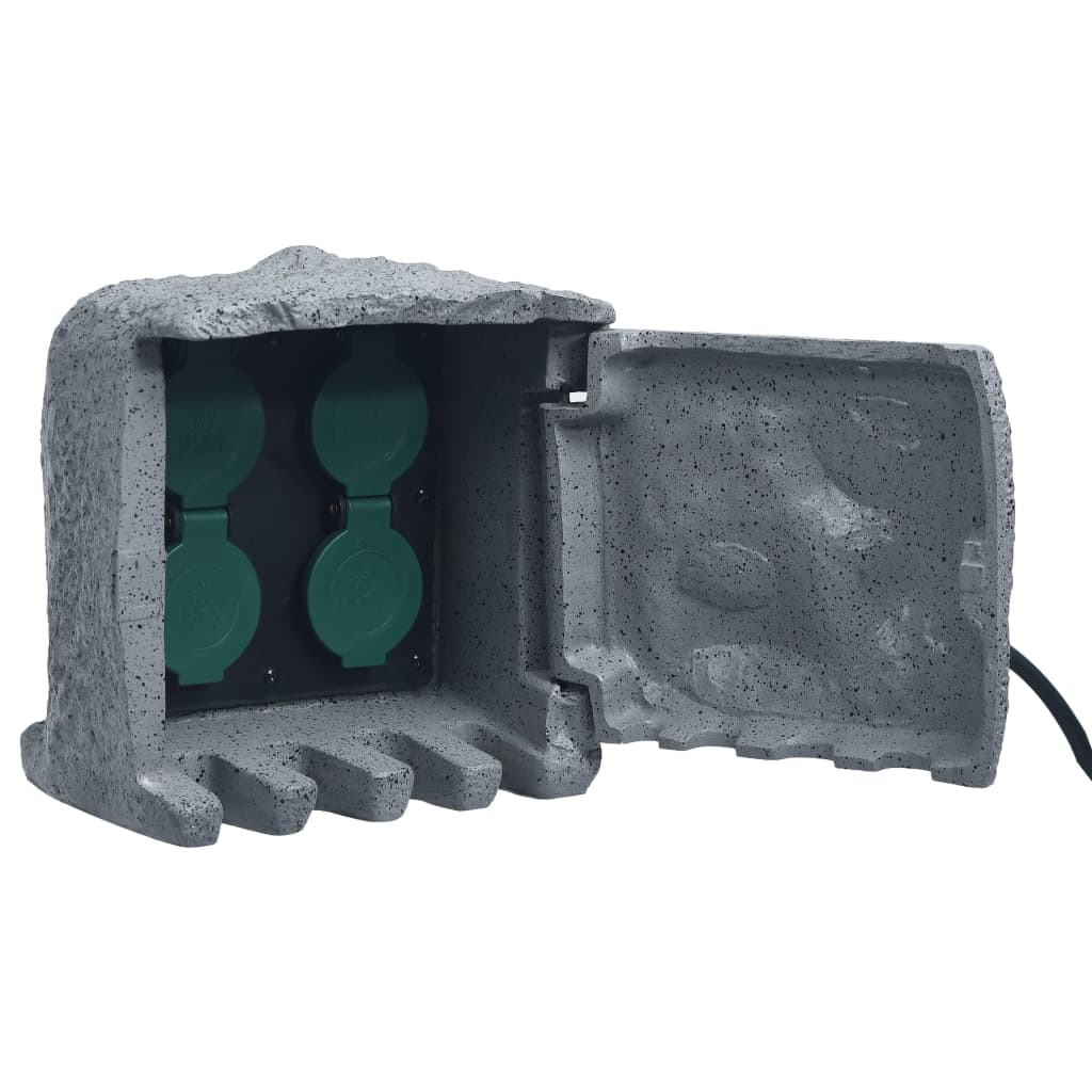 Tuinstopcontact 4 ingangen waterbestendig polyresin grijs is nu te koop bij PeponiXL, paradijselijk wonen!