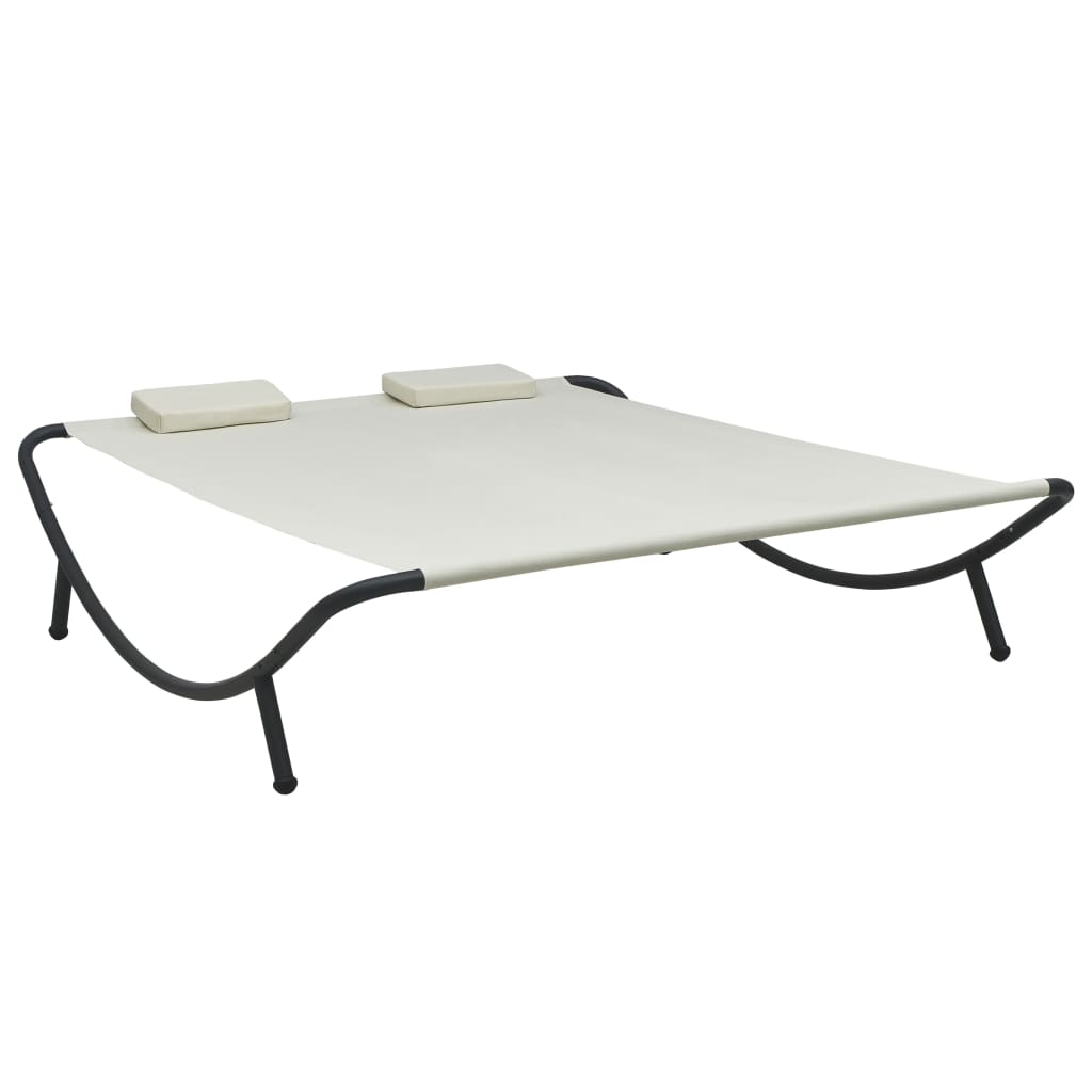 Loungebed stof crème is nu te koop bij PeponiXL, paradijselijk wonen!