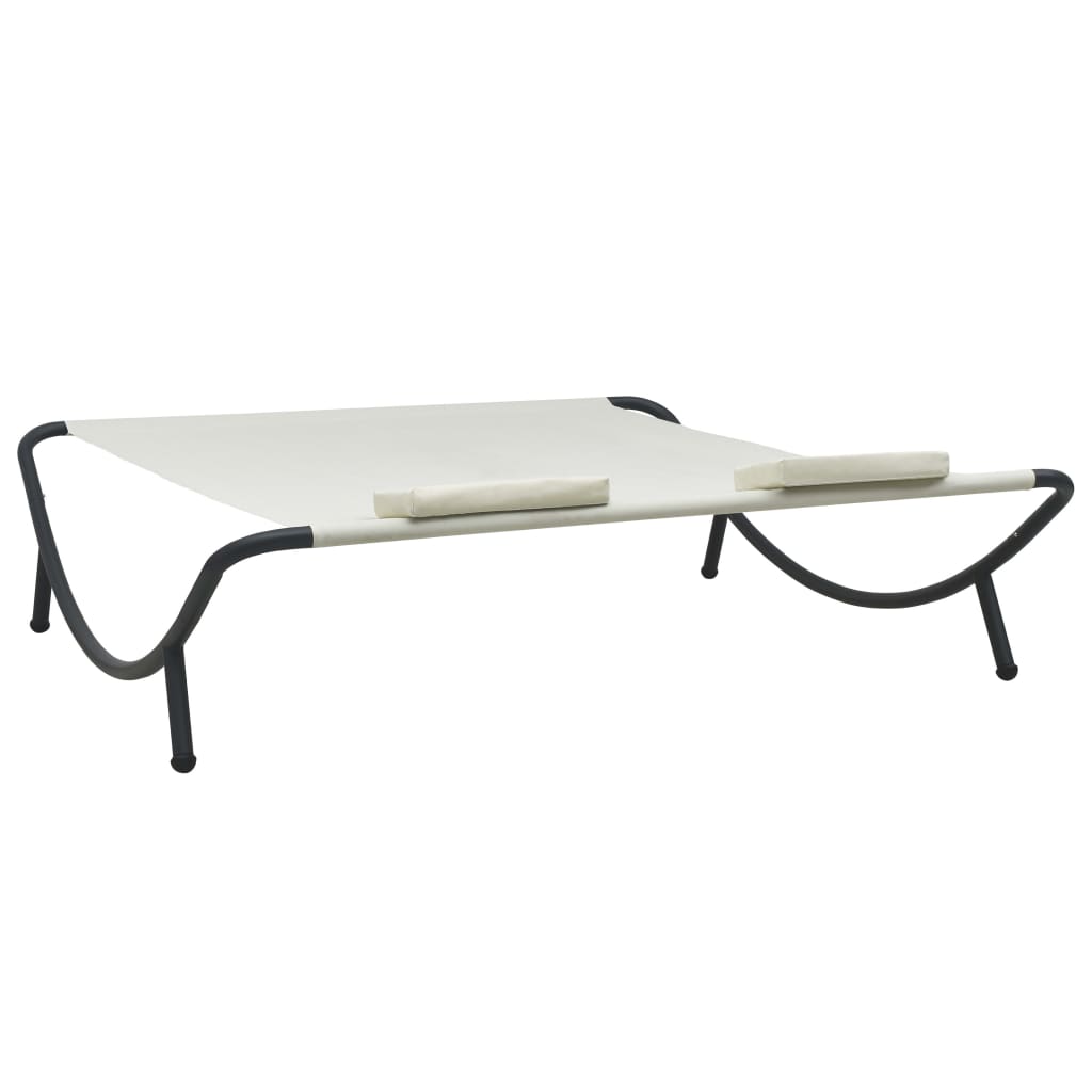 Loungebed stof crème is nu te koop bij PeponiXL, paradijselijk wonen!