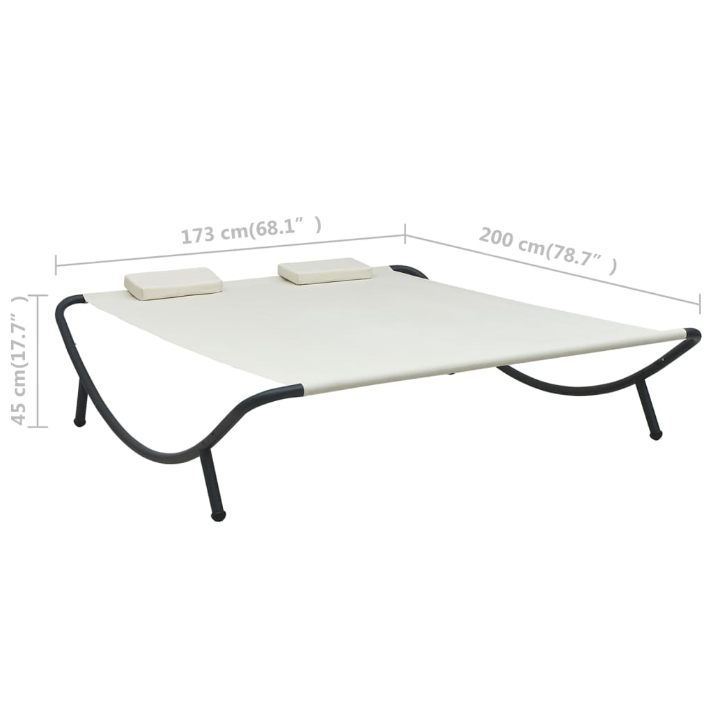 Loungebed stof crème is nu te koop bij PeponiXL, paradijselijk wonen!