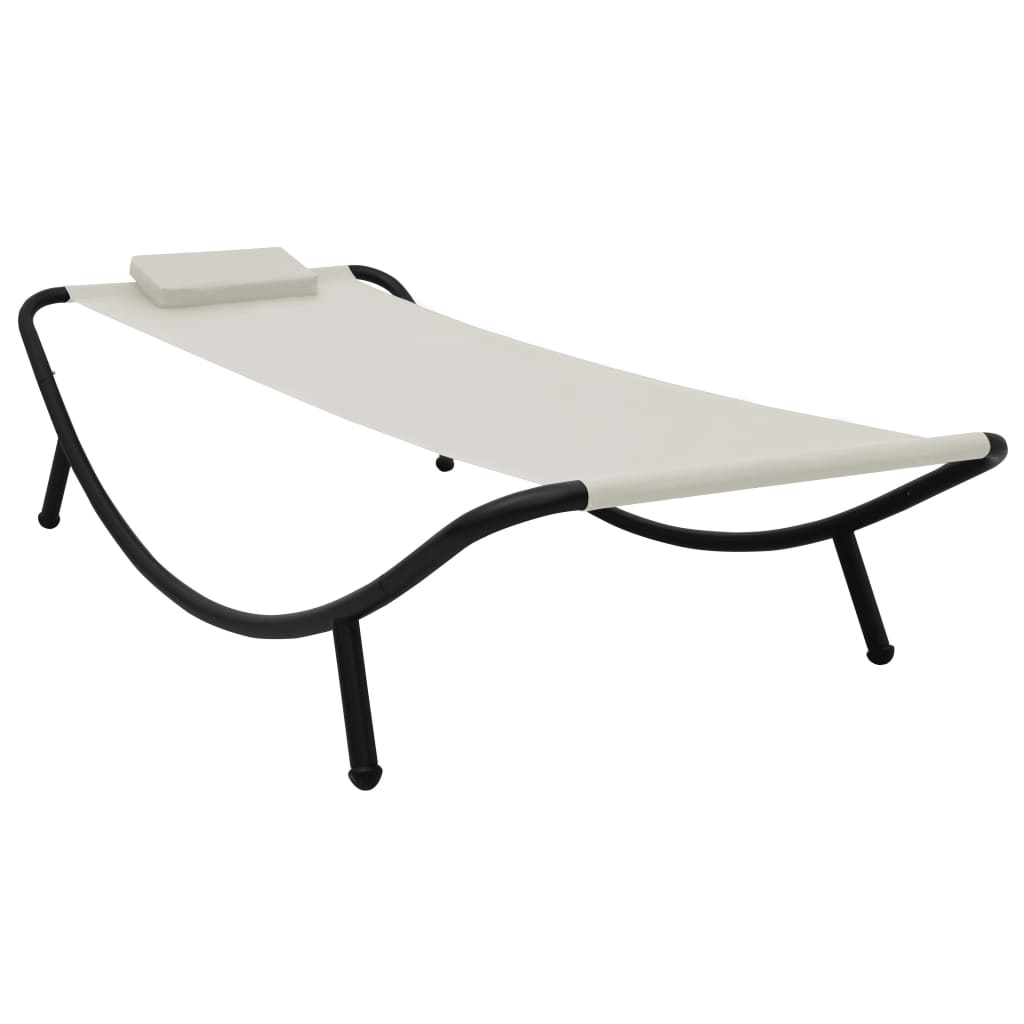 Tuinbed 200x90 cm staal crème is nu te koop bij PeponiXL, paradijselijk wonen!