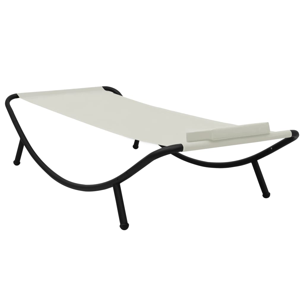 Tuinbed 200x90 cm staal crème is nu te koop bij PeponiXL, paradijselijk wonen!