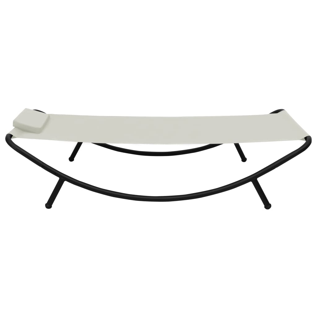 Tuinbed 200x90 cm staal crème is nu te koop bij PeponiXL, paradijselijk wonen!