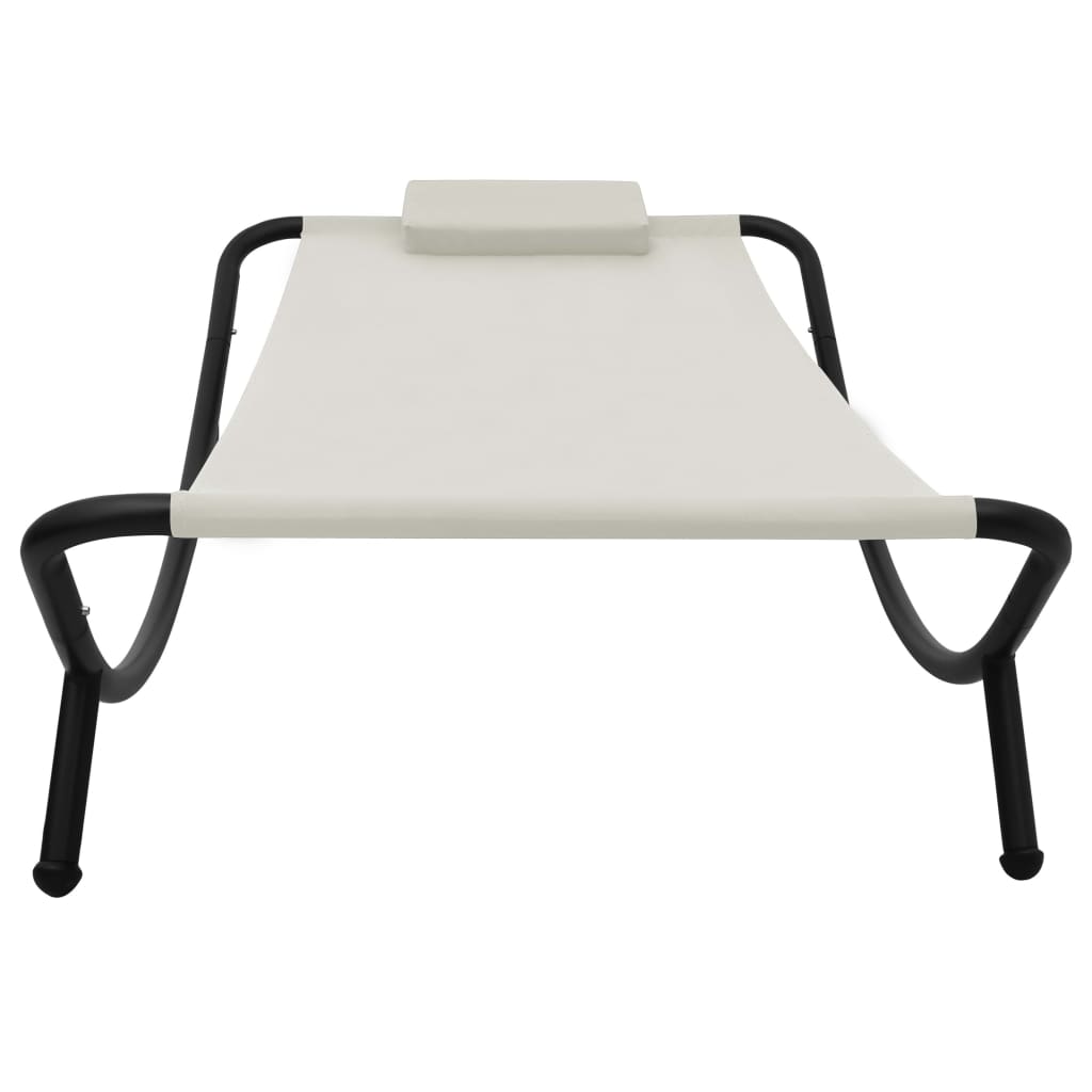 Tuinbed 200x90 cm staal crème is nu te koop bij PeponiXL, paradijselijk wonen!