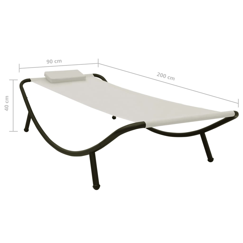 Tuinbed 200x90 cm staal crème is nu te koop bij PeponiXL, paradijselijk wonen!