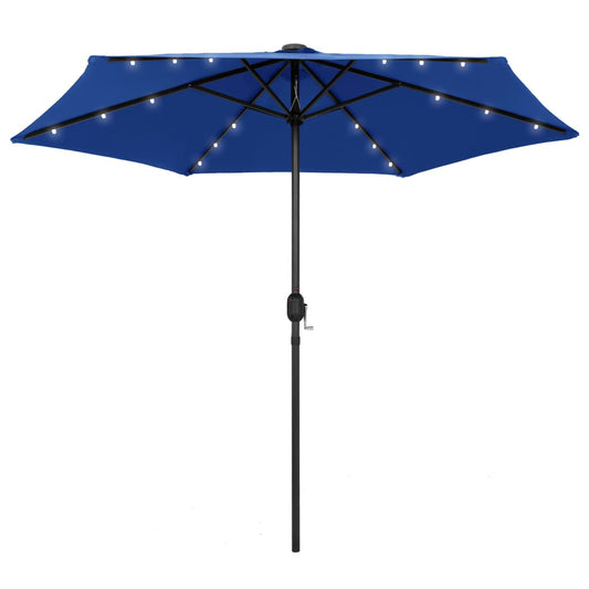 Parasol met LED-verlichting en aluminium paal 270 cm azuurblauw is nu te koop bij PeponiXL, paradijselijk wonen!
