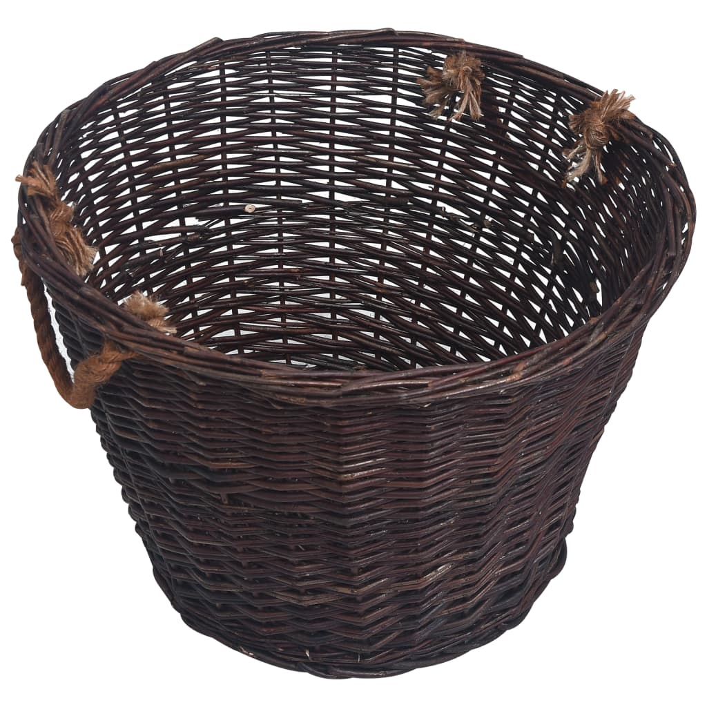 3-delige Houtmandenset stapelbaar wilgenhout donkerbruin is nu te koop bij PeponiXL, paradijselijk wonen!