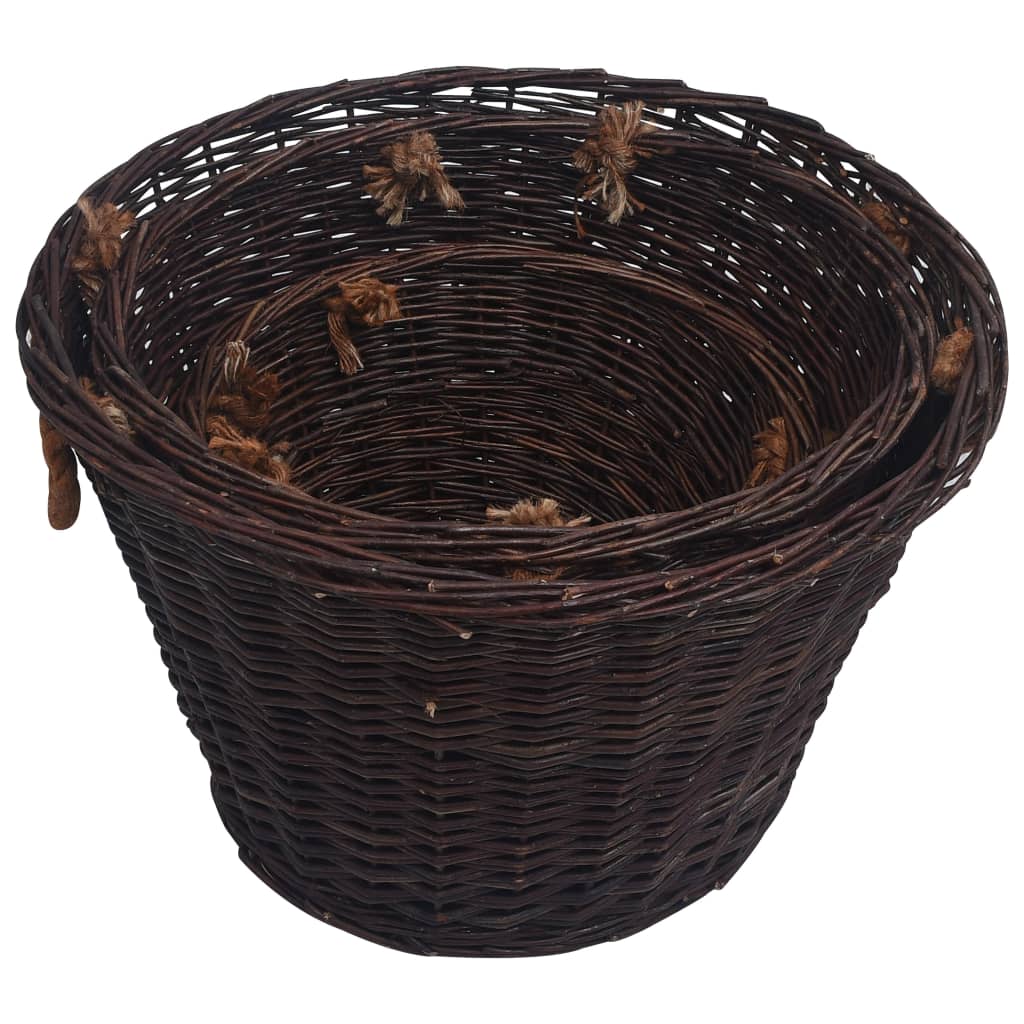 3-delige Houtmandenset stapelbaar wilgenhout donkerbruin is nu te koop bij PeponiXL, paradijselijk wonen!