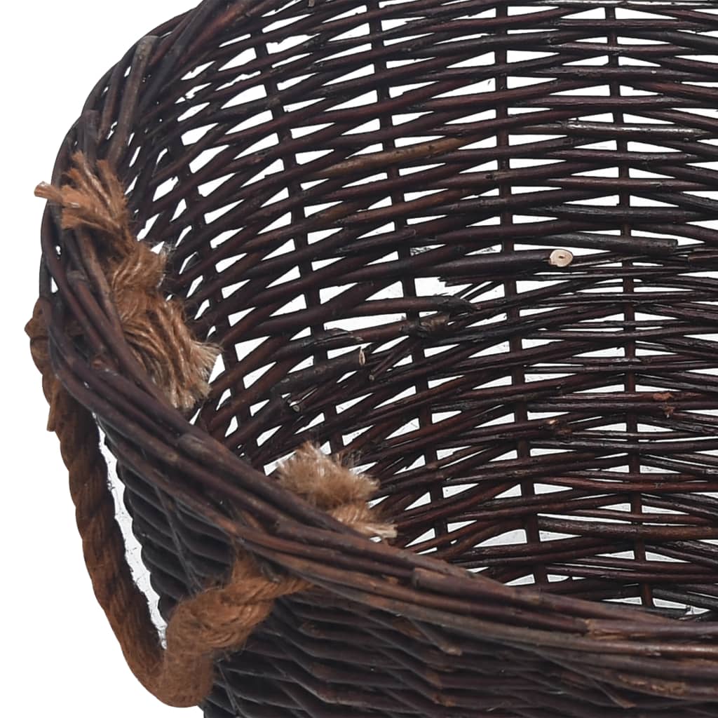 3-delige Houtmandenset stapelbaar wilgenhout donkerbruin is nu te koop bij PeponiXL, paradijselijk wonen!