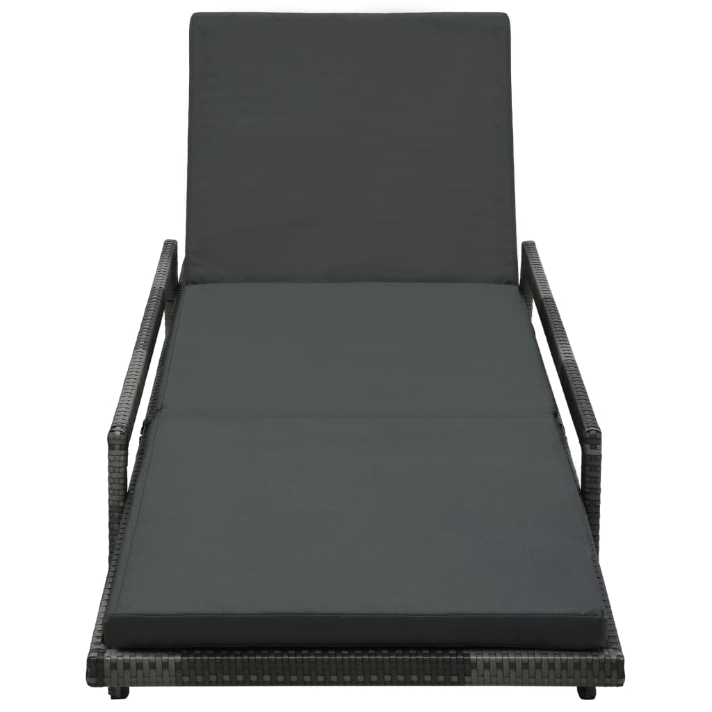 Ligbed met kussen poly rattan grijs is nu te koop bij PeponiXL, paradijselijk wonen!