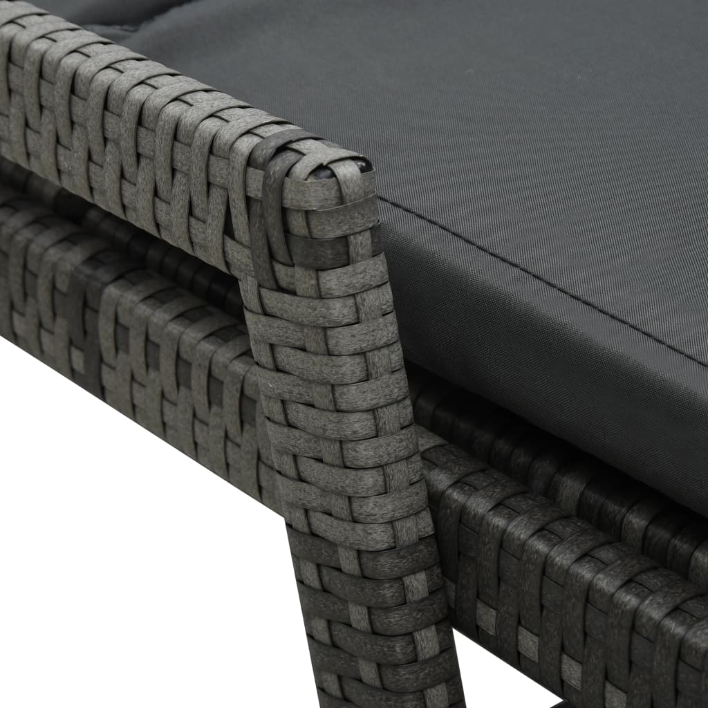 Ligbed met kussen poly rattan grijs is nu te koop bij PeponiXL, paradijselijk wonen!