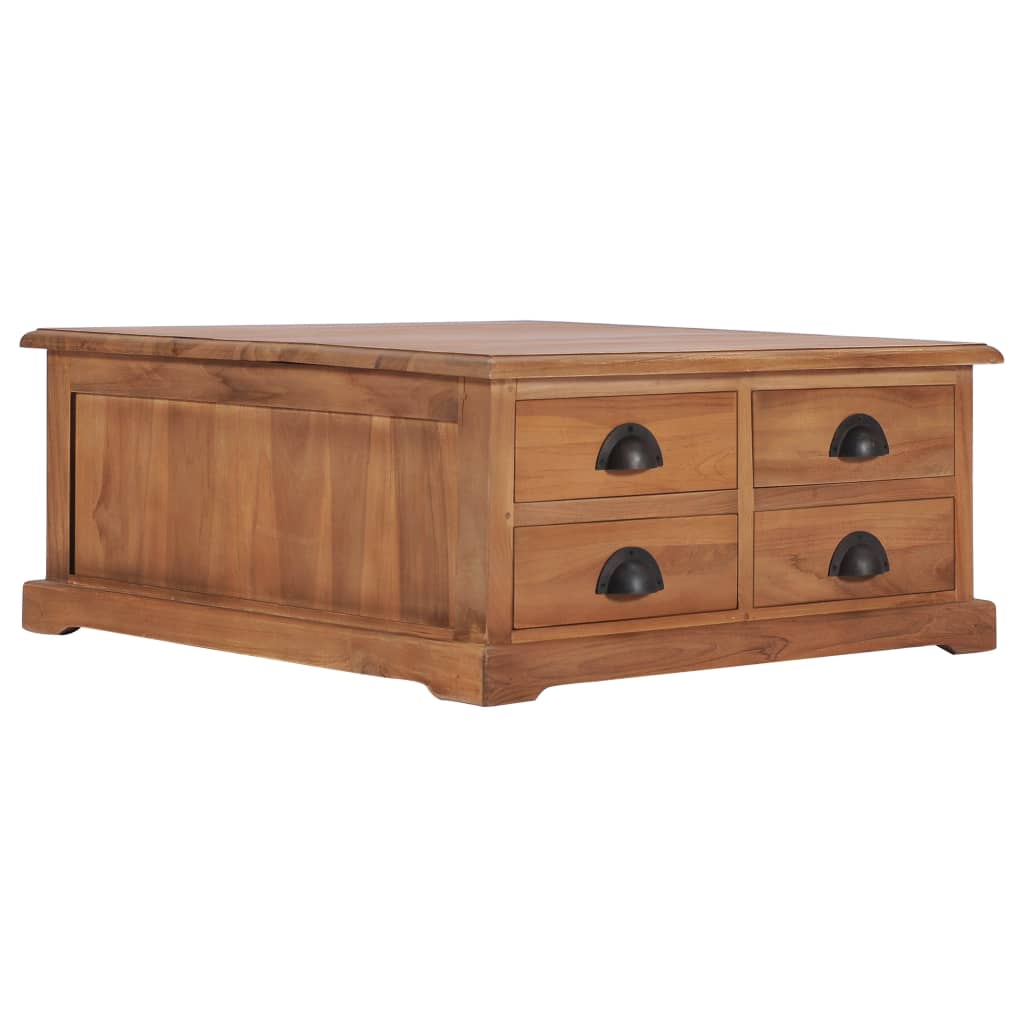Salontafel 68x68x30 cm massief teakhout is nu te koop bij PeponiXL, paradijselijk wonen!