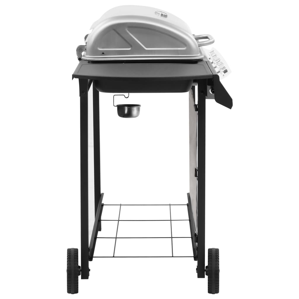 Gasbarbecue met 4 branders zwart en zilverkleurig is nu te koop bij PeponiXL, paradijselijk wonen!
