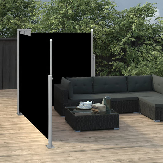 Windscherm uittrekbaar 100x600 cm zwart is nu te koop bij PeponiXL, paradijselijk wonen!