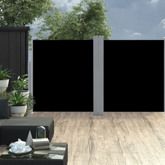 Windscherm uittrekbaar 140x600 cm zwart is nu te koop bij PeponiXL, paradijselijk wonen!