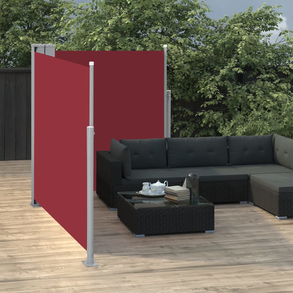 Windscherm uittrekbaar 160x600 cm rood is nu te koop bij PeponiXL, paradijselijk wonen!