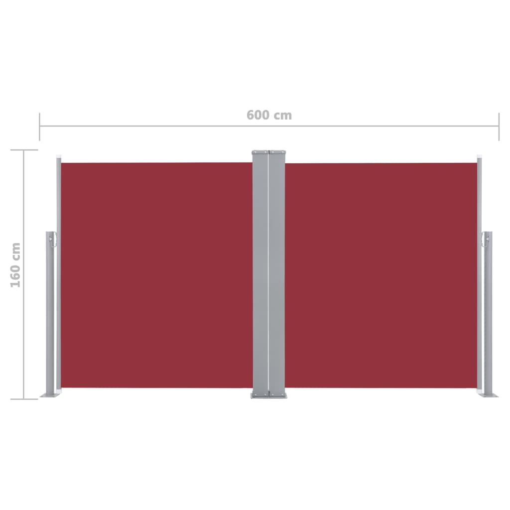 Windscherm uittrekbaar 160x600 cm rood is nu te koop bij PeponiXL, paradijselijk wonen!