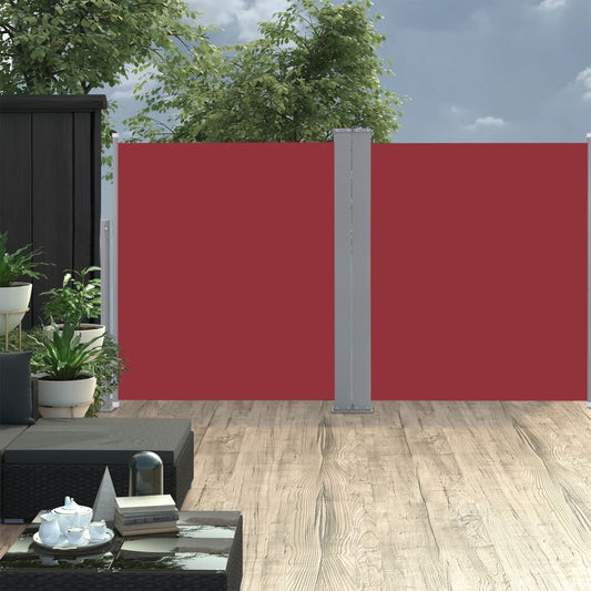 Windscherm uittrekbaar 160x600 cm rood is nu te koop bij PeponiXL, paradijselijk wonen!