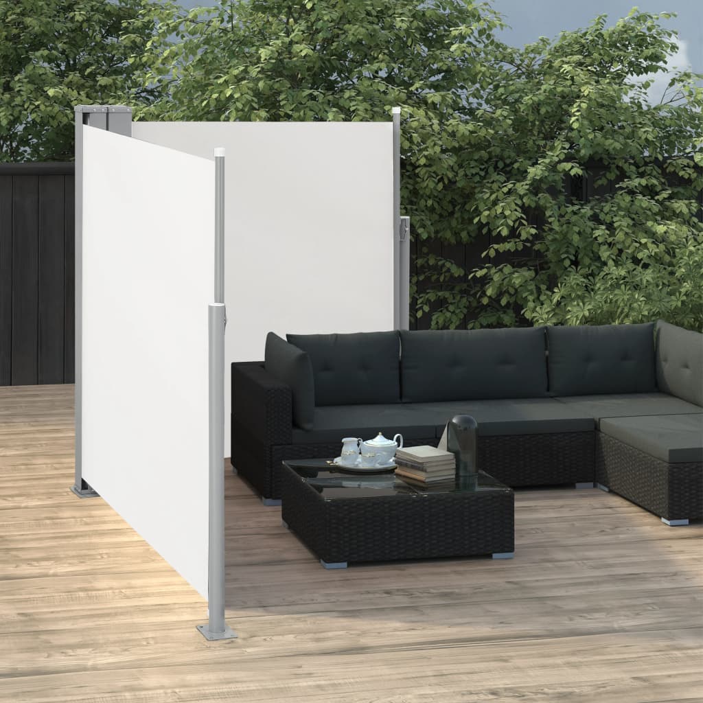 Tuinscherm uittrekbaar dubbel 170x600 cm crème is nu te koop bij PeponiXL, paradijselijk wonen!