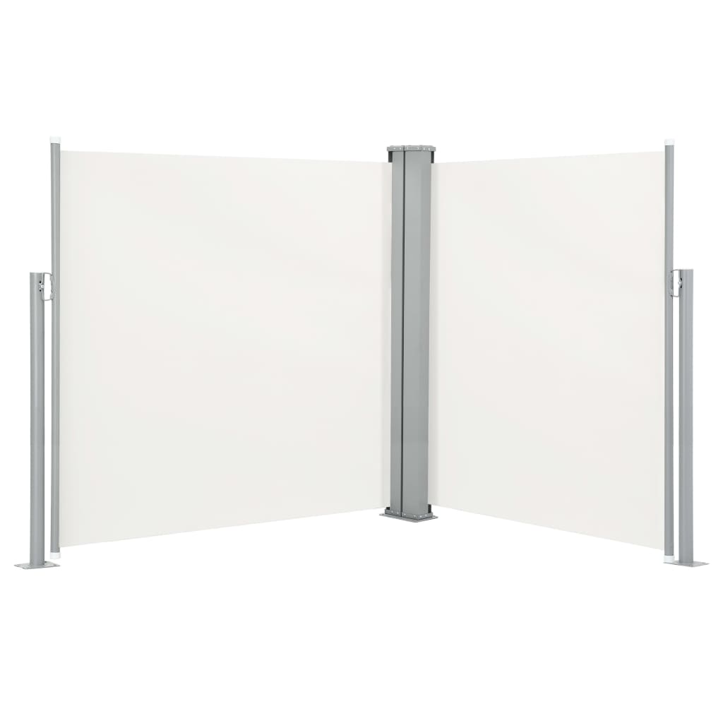 Tuinscherm uittrekbaar dubbel 170x600 cm crème is nu te koop bij PeponiXL, paradijselijk wonen!