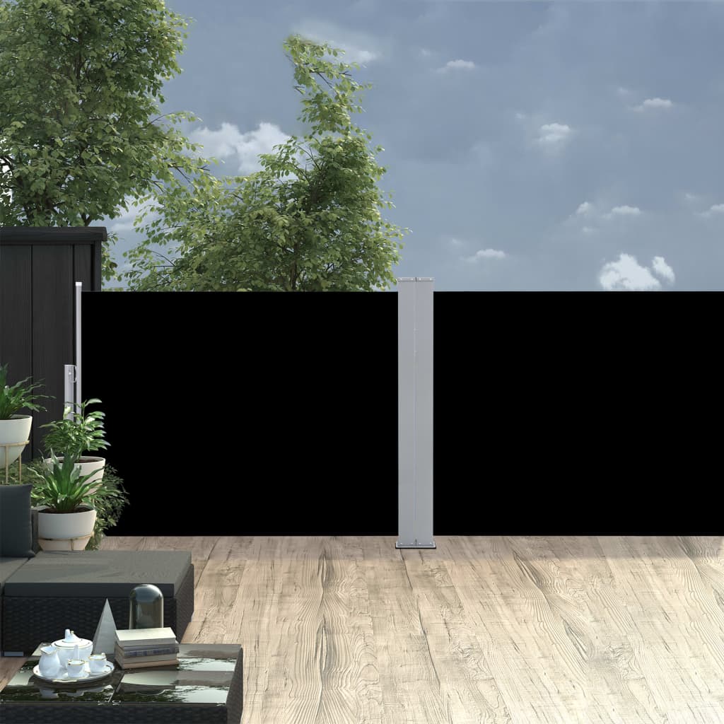 Windscherm uittrekbaar 100x1000 cm zwart is nu te koop bij PeponiXL, paradijselijk wonen!