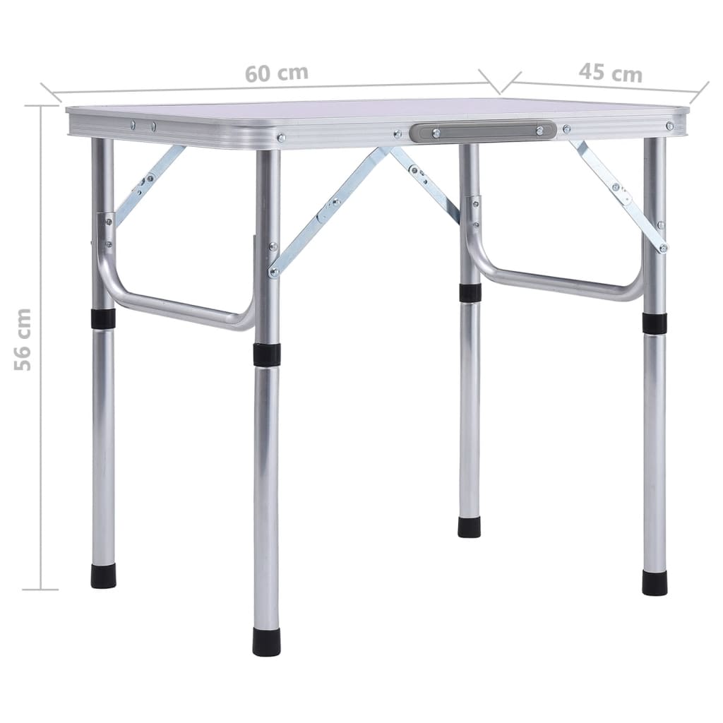 Campingtafel inklapbaar 60x45 cm aluminium wit is nu te koop bij PeponiXL, paradijselijk wonen!