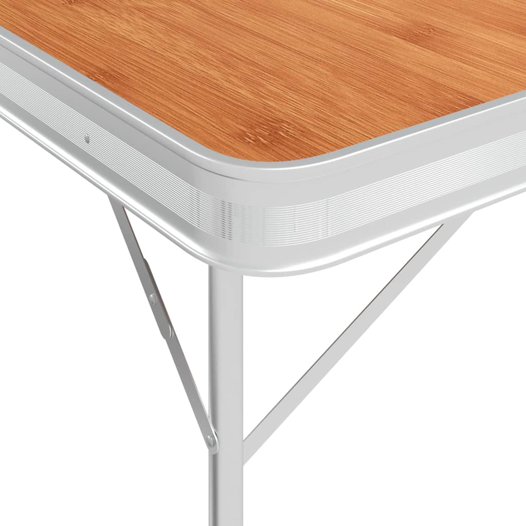 Campingtafel inklapbaar met 2 banken aluminium bruin is nu te koop bij PeponiXL, paradijselijk wonen!