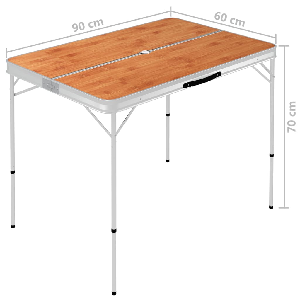 Campingtafel inklapbaar met 2 banken aluminium bruin is nu te koop bij PeponiXL, paradijselijk wonen!