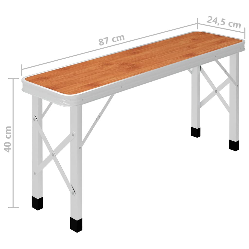 Campingtafel inklapbaar met 2 banken aluminium bruin is nu te koop bij PeponiXL, paradijselijk wonen!