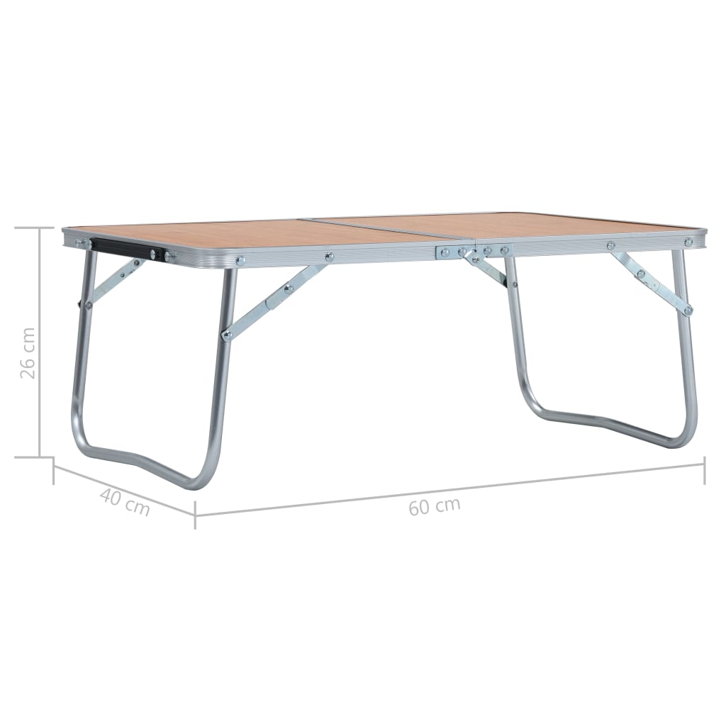 Campingtafel inklapbaar 60x40 cm aluminium bruin is nu te koop bij PeponiXL, paradijselijk wonen!