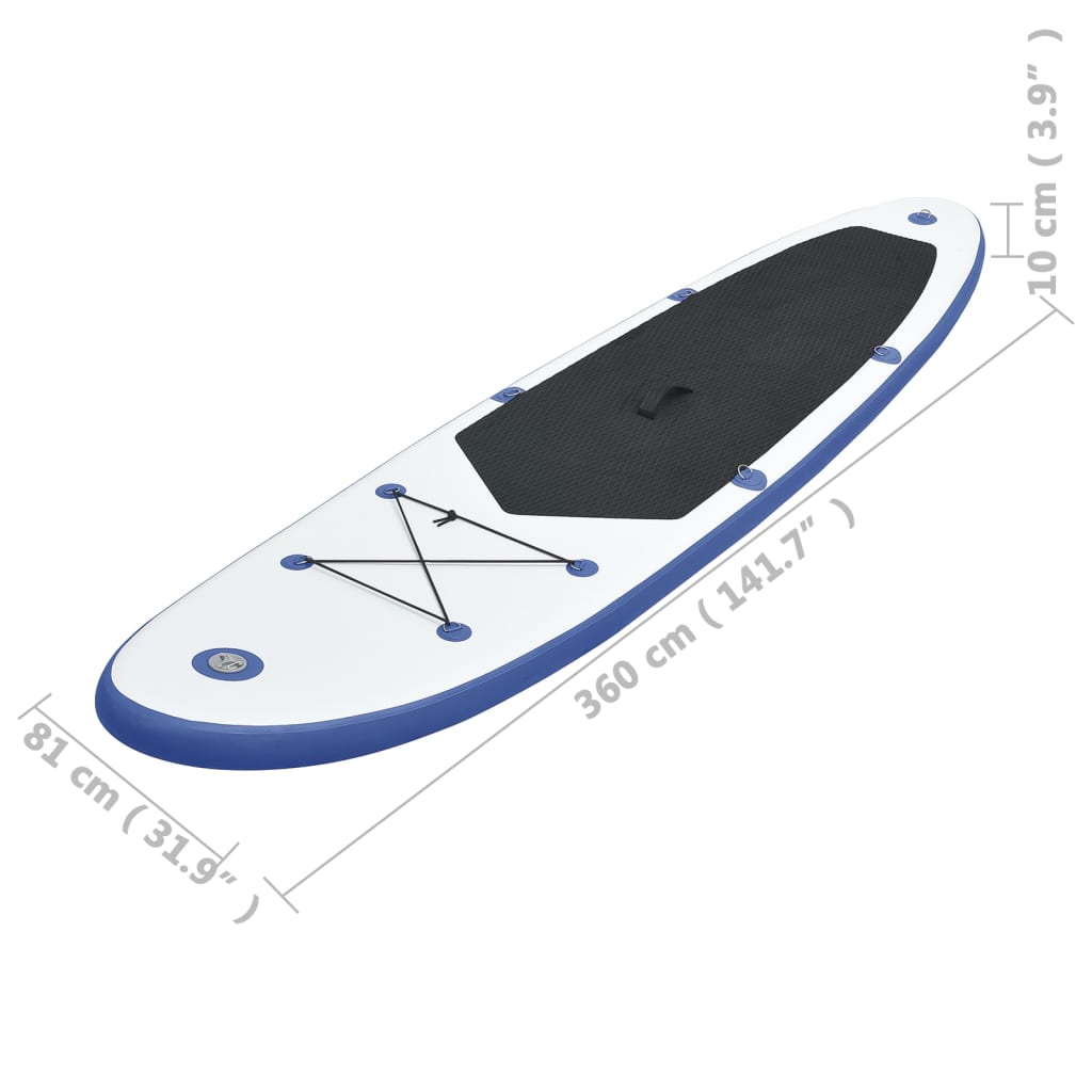 Stand Up Paddleboardset opblaasbaar blauw en wit is nu te koop bij PeponiXL, paradijselijk wonen!