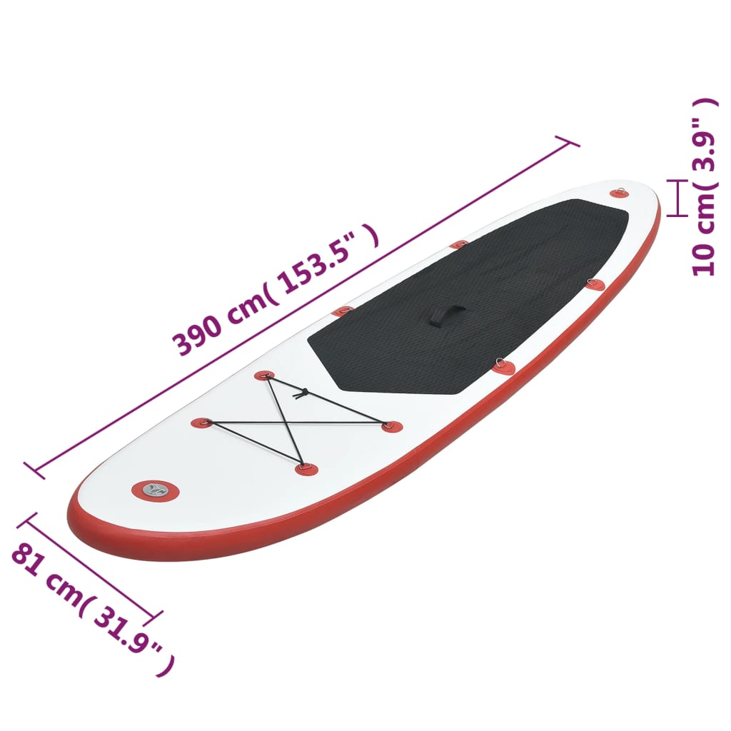 Stand Up Paddleboardset opblaasbaar rood en wit is nu te koop bij PeponiXL, paradijselijk wonen!