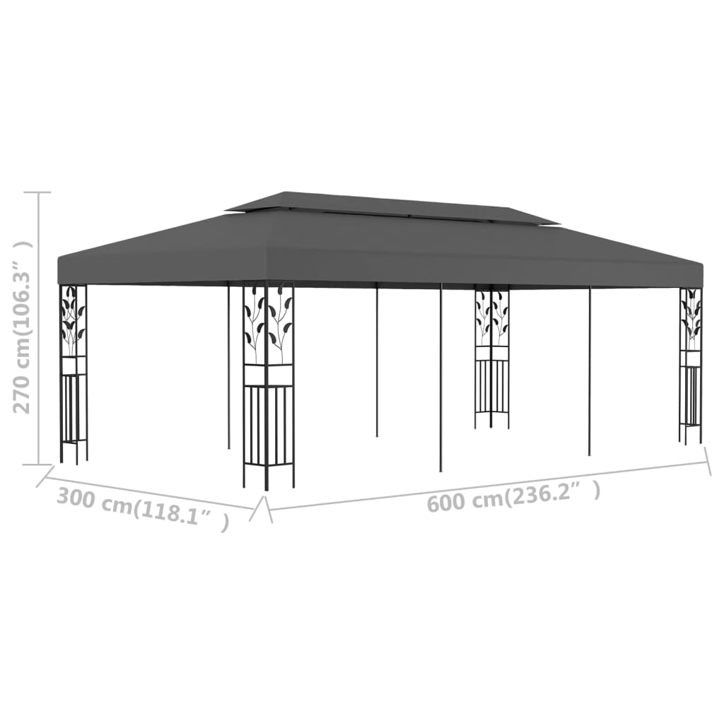 Prieel 3x6 m antraciet is nu te koop bij PeponiXL, paradijselijk wonen!