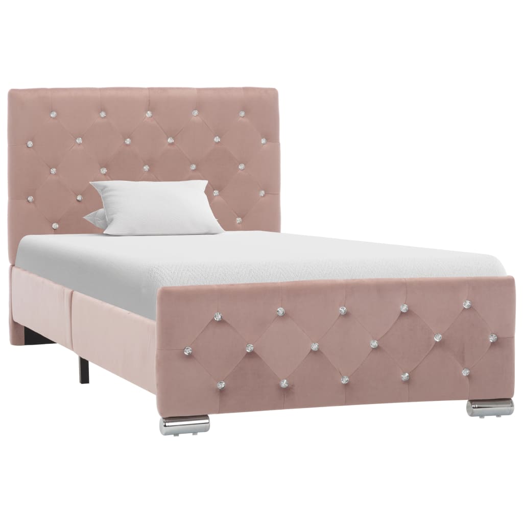 Bedframe fluweel roze 90x200 cm is nu te koop bij PeponiXL, paradijselijk wonen!