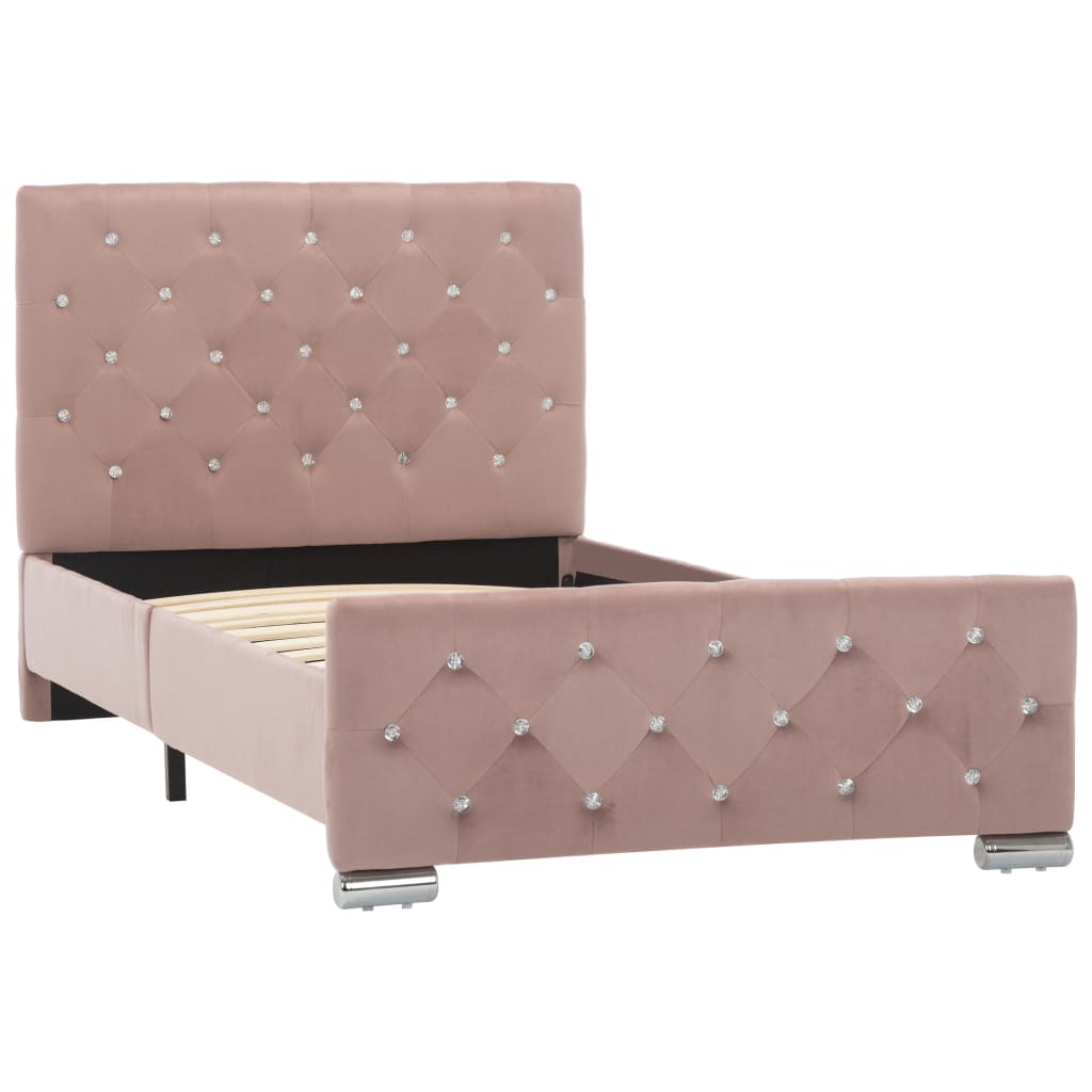 Bedframe fluweel roze 90x200 cm is nu te koop bij PeponiXL, paradijselijk wonen!