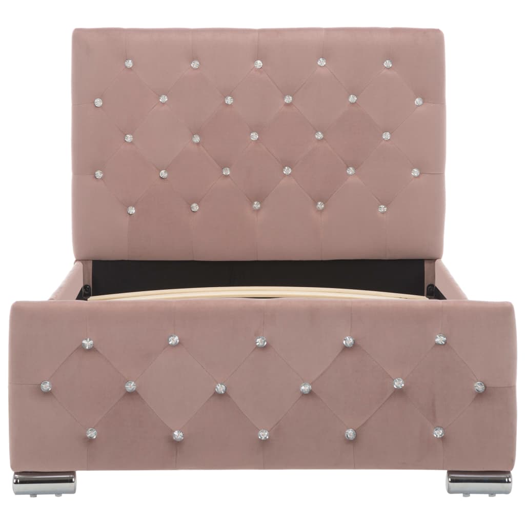 Bedframe fluweel roze 90x200 cm is nu te koop bij PeponiXL, paradijselijk wonen!