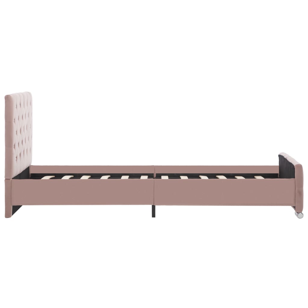 Bedframe fluweel roze 90x200 cm is nu te koop bij PeponiXL, paradijselijk wonen!