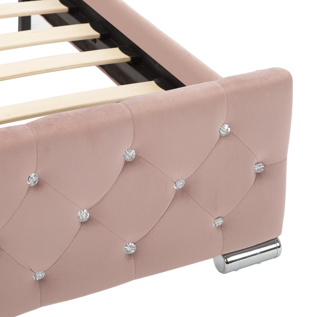 Bedframe fluweel roze 90x200 cm is nu te koop bij PeponiXL, paradijselijk wonen!
