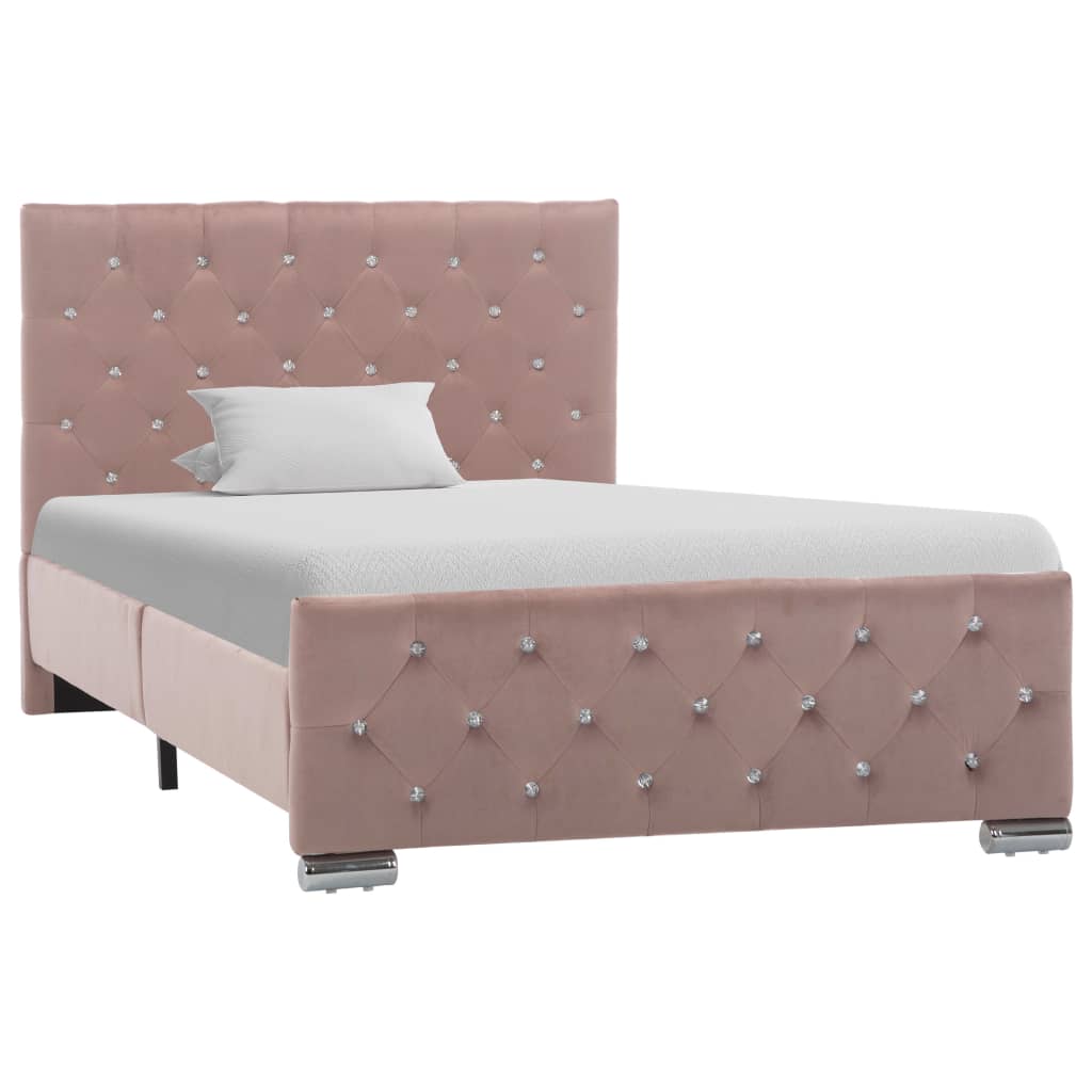 Bedframe fluweel roze 100x200 cm is nu te koop bij PeponiXL, paradijselijk wonen!