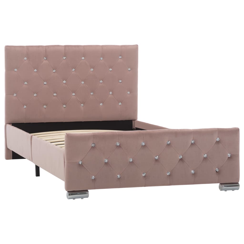 Bedframe fluweel roze 100x200 cm is nu te koop bij PeponiXL, paradijselijk wonen!