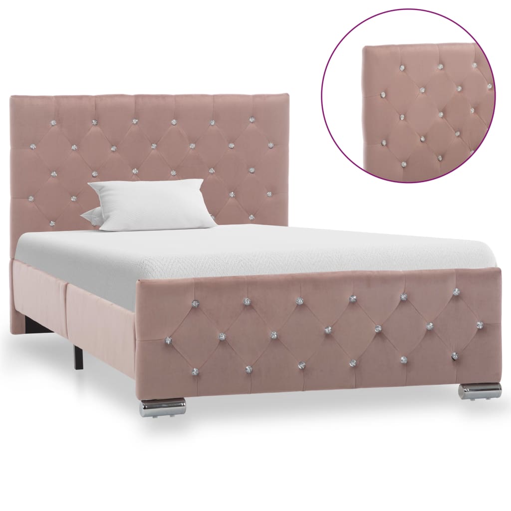 Bedframe fluweel roze 100x200 cm is nu te koop bij PeponiXL, paradijselijk wonen!
