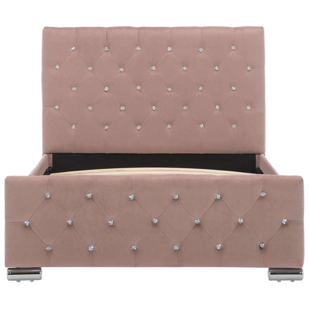 Bedframe fluweel roze 100x200 cm is nu te koop bij PeponiXL, paradijselijk wonen!