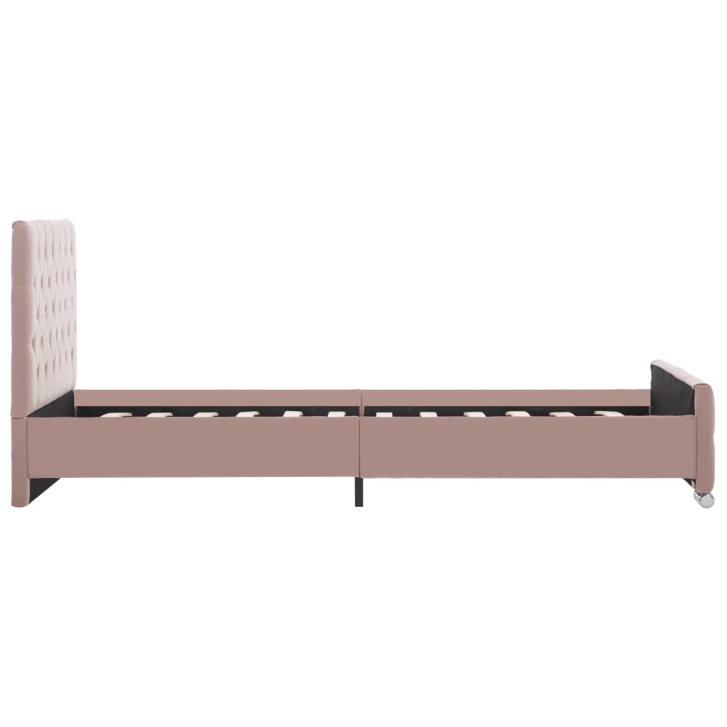 Bedframe fluweel roze 100x200 cm is nu te koop bij PeponiXL, paradijselijk wonen!