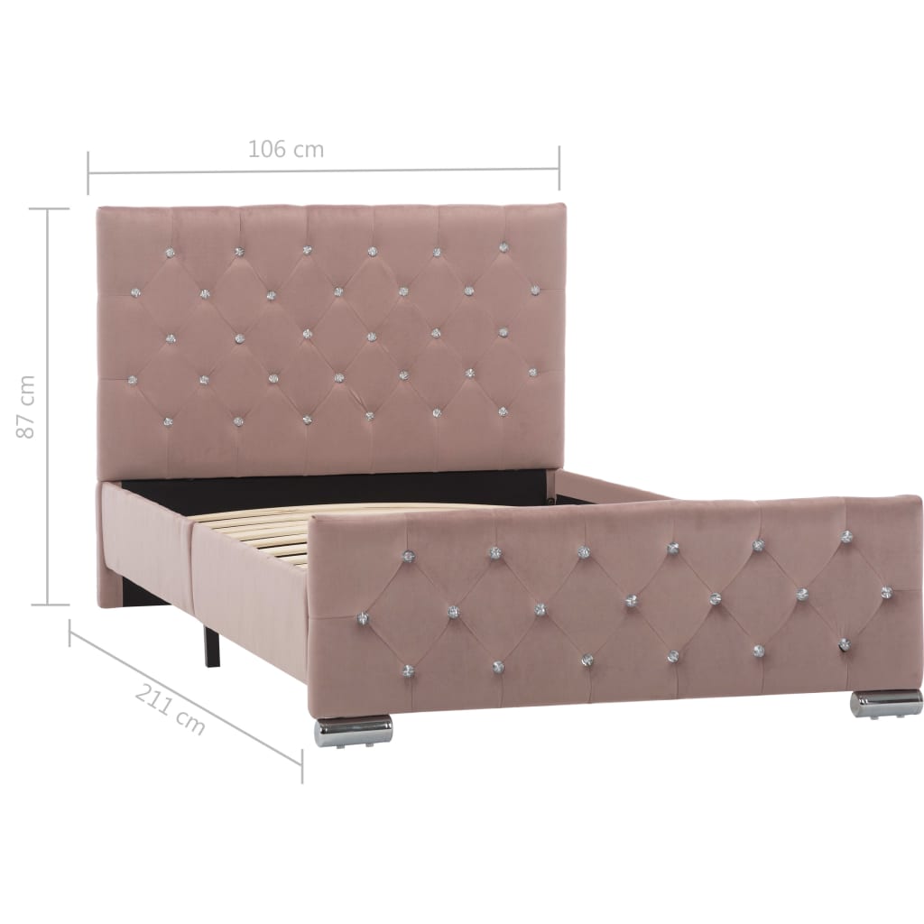 Bedframe fluweel roze 100x200 cm is nu te koop bij PeponiXL, paradijselijk wonen!