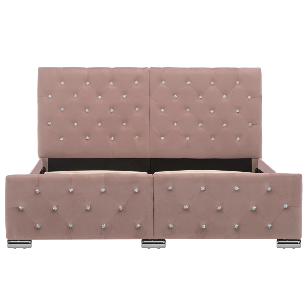 Bedframe fluweel roze 140x200 cm is nu te koop bij PeponiXL, paradijselijk wonen!